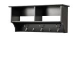 image for Wall mounted coat rack cubby shelf in grey